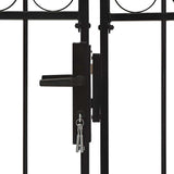 Fence Gate ASSEN Double Door with Arched Top Steel 300x125 cm 143089