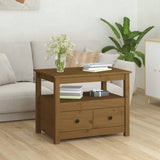 Coffee Table Honey Brown 71x49x55 cm Solid Wood Pine 820939