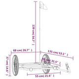 Bike Trailer Black 135x68x37 cm Iron 94206