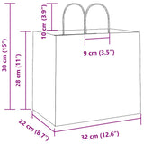 Paper Bags 250 pcs with Handles Pink 32x22x28 cm 4101680