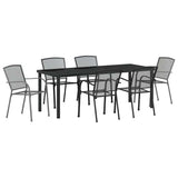 Garden Dining Set 7 pcs Anthracite Powder-Coated Steel 3379287