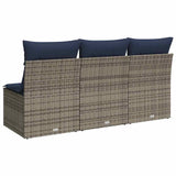 Garden Sofa with Cushion 7 pcs Grey and beige Poly rattan 366166