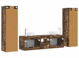Bathroom Furniture Set 5 pcs Smoked Oak 33 x 34.5 x 160 cm 3406028