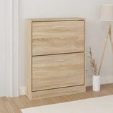 Shoe Cabinet Oak 59x17x81 cm Engineered Wood 342535