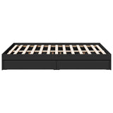 Bed Frame with Drawers without Mattress Black 140x190 cm 3280686