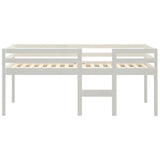High Sleeper Bed without Mattress White 75x190 cm Small Single Solid Wood Pine 821620