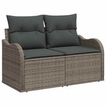 Garden Sofa with Cushion Grey 121 x 62 x 69cm Poly Rattan 42006714