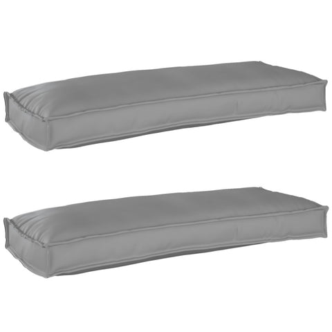 ZNTS Pallet Cushions for Bench 2 pcs Grey 100x40x8 cm Oxford Fabric 42001689