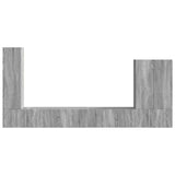 TV Wall Cabinet Set Wall-mounted 6 pcs Grey Sonoma 3408958