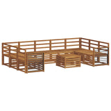 Sofa Sets 10 pcs Natural Solid Acacia Wood 3375529