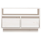 TV Cabinet White 60x35x37 cm Solid Wood Pine 813426