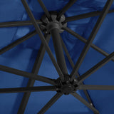 Cantilever Garden Parasol with LED lights and Steel Pole 250x250 cm Azure Blue 46997