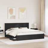 Bed Frame with Drawer Black 200 x 200 cm Engineer Wood 3411083