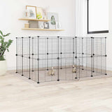 28-Panel Pet Cage with Door Black 35x35 cm Steel 3114044