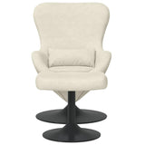 Egg Chair with Footstool Cream 63 x 73 x 90 cm Velvet 42002753