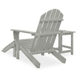 Garden Adirondack Chair with Ottoman&Table Solid Fir Wood Grey 315930