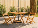 Folding Garden Table Natural 90 x 90 x 75 cm Solid Teak Wood 42042411