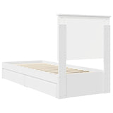Storage Bed with Headboard White 75 x 190 cm Engineered Wood 3411257