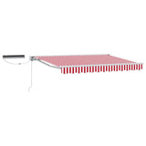 Electric Retractable Awning Red and White 2.5 x 2 m 3421702