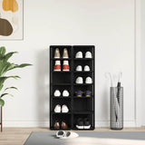 Shoe Cabinets 2 pcs Black Oak 25x27x102 cm Engineered Wood 862067