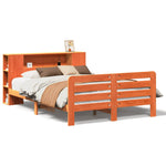 ZNTS Bed Frame without Mattress Wax Brown 140x190 cm Solid Wood Pine 3309901