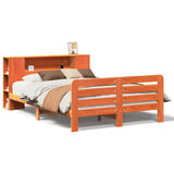 ZNTS Bed Frame without Mattress Wax Brown 140x190 cm Solid Wood Pine 3309901