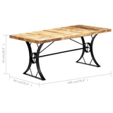 ZNTS Dining Table 180x90x76 cm Solid Mango Wood 282766