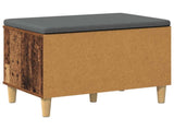Hall Bench Old Wood 60 x 38 x 46 cm Engineered Wood and Fabric 891526