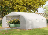 Walk-In Polytunnel Greenhouse Warm House Garden Tunnel Shelter Plant Shed with Door and Windows, T3398P311615