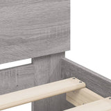 Bed Frame without Mattress with LED Lights Grey Sonoma 75x190 cm Small Single 838755