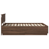 Bed Frame with Headboard Brown Oak 150 x 200 cm Engineered Wood 3408067