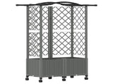 Raised Bed with Trellis and Roof Light Grey 122 x 40 x 144 cm 3423024