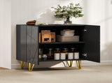 Modern Luxe High Gloss Sideboard, with Hairpin Legs - Black T3398P377928