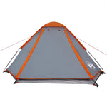 ZNTS Camping Tent Dome 2-Person Grey and Orange Waterproof 94767