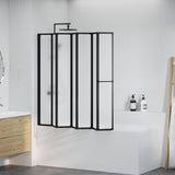 Shower Screen Folding Black 168 x 140 cm Aluminium 42009756