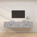 Wall-mounted TV Cabinets 2 pcs Concrete Grey 100x34.5x40 cm 3188370