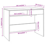 ZNTS Desk High Gloss White 101x50x76.5 cm Engineered Wood 809563