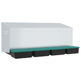 Chicken Nesting Box 4 Compartments Wall-Mounted Galvanised Steel 4104901