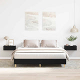 Bed Frame Black Oak 203 x 153 x 25 cm Engineered Wood 3329281