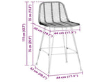 Bar Chair 2 pcs 44 x 52 x 111 cm Rattan and Iron 42011547