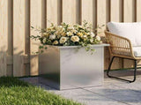 Garden Planter with LED Silver 40 x 40 x 40 cm Galvanised Steel 8008136