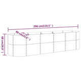 Garden Raised Bed Galvanised Steel 296x80x68 cm Green 318958