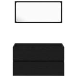 Bathroom Furniture Set 2 pcs Black Oak Engineered wood 863137