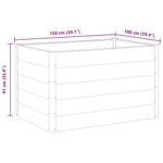 Garden Raised Bed WPC 150x100x91 cm Grey 43610