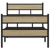 Metal Bed Frame without Mattress Sonoma Oak 90x200 cm 4017113