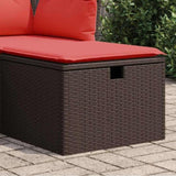 Garden Stool with Cushion Brown 55 x 55 x 37 cm Poly Rattan 366230
