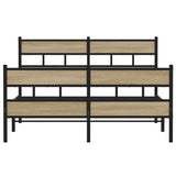 Metal Bed Frame without Mattress Sonoma Oak 160x200 cm 3308471