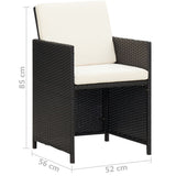 Patio Furniture Black Steel, PE Rattan, Glass, Polyester 42597