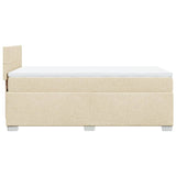 Box Spring Bed with Mattress Cream 100x200 cm Fabric 3285804