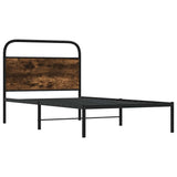 Bed Frame Without Mattress 90x190 cm Smoked Oak Engineered Wood 4100201
